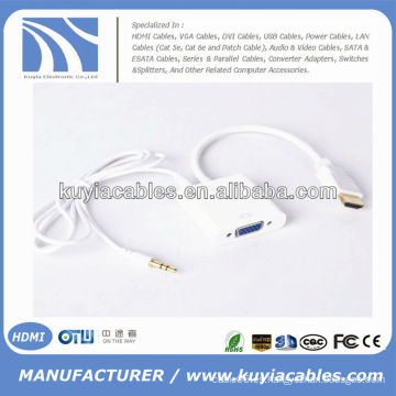 Cable HDMI a VGA con conector de audio de 3,5 mm para HDTV, PC